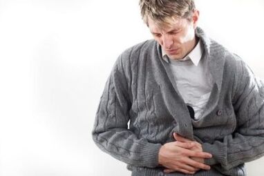 Schmerz am ënneschte Bauch bei engem Mann mat Prostatitis